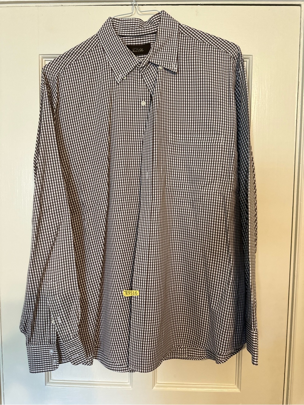 Men's Brown and Black White Check Dress Shirt